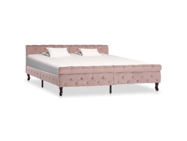 STAR Cadre de lit Rose Velours - Lit adulte- enfant - Structure Cadre de lit 180x200cm FR081791