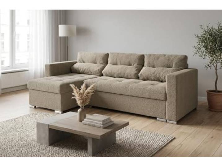 Family Meble Ecksofa Varius Angel mit Schlaffunktion und 2 Bettkästen, Ecke Links oder rechts montierbar – Variante Angelo Angel 3