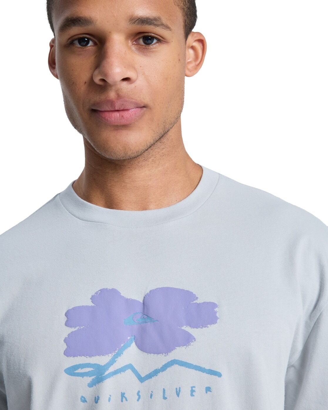 T-Shirt QUIKSILVER "Structured Flower", Herren, Gr. XL, weiss (micro chip), Obermaterial: 100% Baumwolle., Shirts T-Shirt micro chip XL