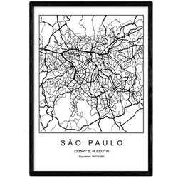 POSTER Sao Paulo Nordic-Stil A4 Schwarzer Rahmen