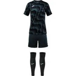 JOMA New Area Trikot, Shorts + Sleeve-Stutzen Set 150 - dunkelgrau XL