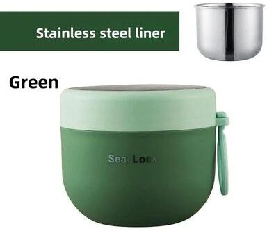 Uplift Picks 600ml Stainless Steel Lunch Box Reusable Soup Noodle Bowl Microwave Safe Food Container white