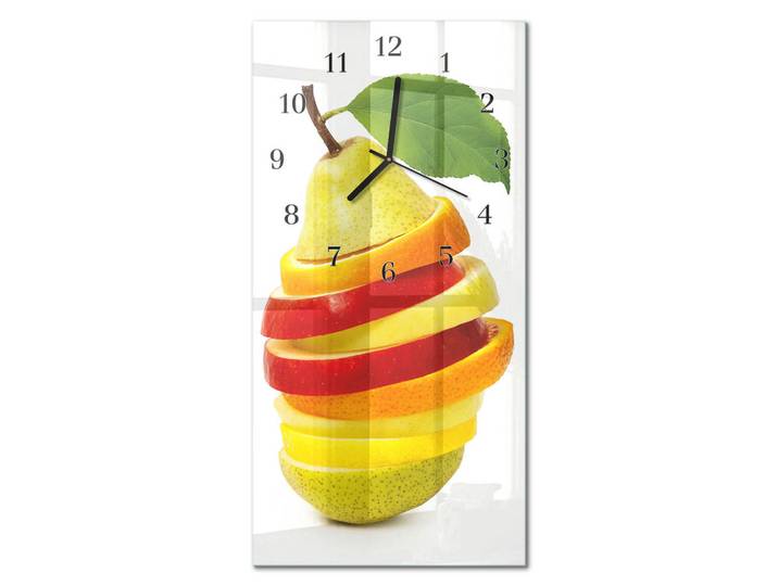 Tulup Wanduhr 60x30 cm - Mohnblumen, Mehrfarbig, Glas, Rechteckig, 30x60x0.4 cm, Dekoration, Uhren, Wanduhren