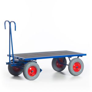 Rollcart Handwagen 15-05132, mit Plattform, Luftbereifung, Tragkraft 1000kg, 1200 x 800mm