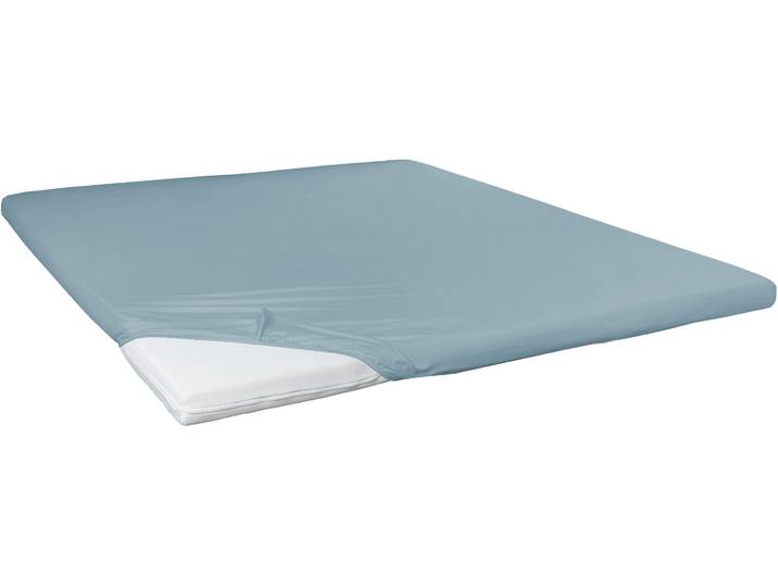 Spannbettlaken PRIMERA Elasthan-Feinjersey Topper , blau (aquamarin), 1 Stk., Jersey-Elasthan, 90-100x200 10cm, Jersey-Elasthan, Obermaterial: 95% Baumwolle, 5% Elasthan, Bettlaken, Spannbettlaken, Aus 95% gekämmter Baumwolle und 5% Elastan