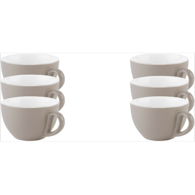 Cappuccinotasse APS "6er Set Cappuccino Tassen -SNUG-", grau, H:6,5cm Ø:10,5cm, Porzellan, Trinkgefäße, Cappuccinotasse, für Heißgetränke aller Art geeignet