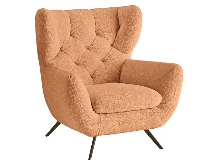 Pure Home Lifestyle Chesterfield-Sessel, Rost, Metall, 100x94x95 cm, Goldenes M, Fußauswahl, Stoffauswahl, Wohnzimmer, Sessel, Chesterfield-Sessel