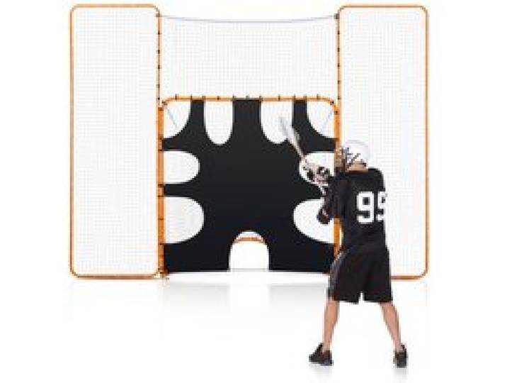 VEVOR 3 in 1 Lacrosse-Tor (3,66 x 2,74 m) großes Lacrosse-Netz mit Rücklaufsperre und Zielscheibe, schnell und einfach aufzubauende Rebounder-Ausrüstung für Garten, Trainingsnetze mit Stahlrahmen