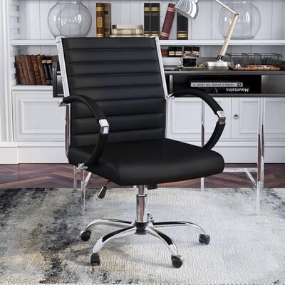 Furniture of America Corrigan Modern Tufted Deep Seat Faux Leather Office Chair