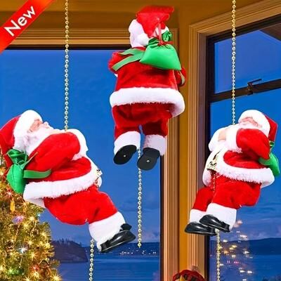Uplift Essentials Climbing Santa Christmas Decoration Doll walk Santa Claus