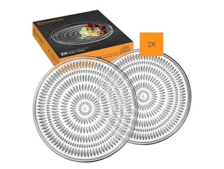 Nachtmann Lot de 2 assiettes de présentation en cristal - Environ 22 cm de diamètre - Ethnique - 105767