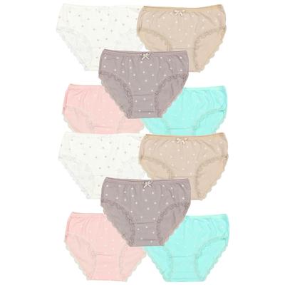 Slip TUPTAM "Slips Mädchen Slips mit Aufdruck 10er Pack", Kinder, Gr. 104, beige (farbenmix 9), Unterhosen Slip