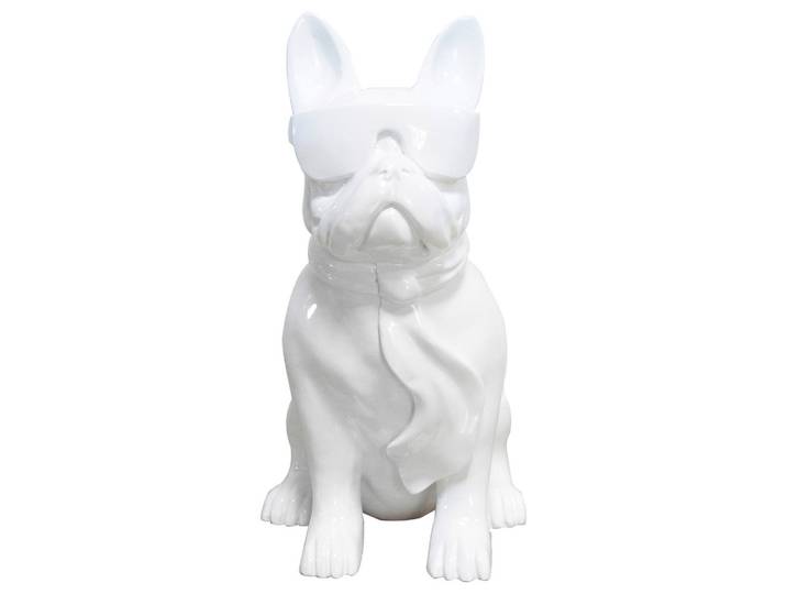 Skulptur Bulldog Weiß