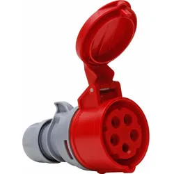 Kopp 182303003 CEE-Kupplung TURBO TWIST (schraubenloser Anschluss) mit Klappdeckel, kurze Einführungstülle, 5-polig  - 10 Stück