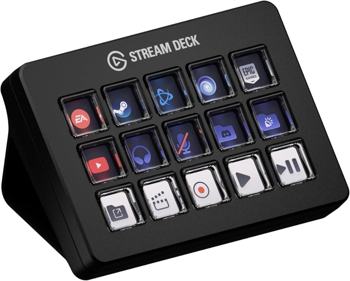 Elgato Stream Deck Scissor Keys 10GBL9901 - Workflow Controller with Macro Keys for OBS, Twitch - Black