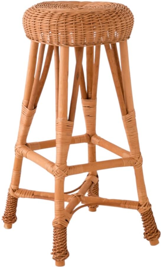 Kok Maison Tabouret de bar en osier brun Marron 42x78x42cm
