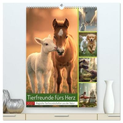 Tierfreunde fürs Herz (hochwertiger Premium Wandkalender 2027 DIN A2 hoch), Kunstdruck in Hochglanz