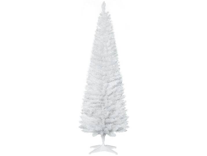 Homcom Weihnachtsbaum 390 Spitzen Tannenbaum mit Kunststoffständer Weiß, 180 cm, Dekoration, Weihnachtsdekoration, Christbaum & Zubehör