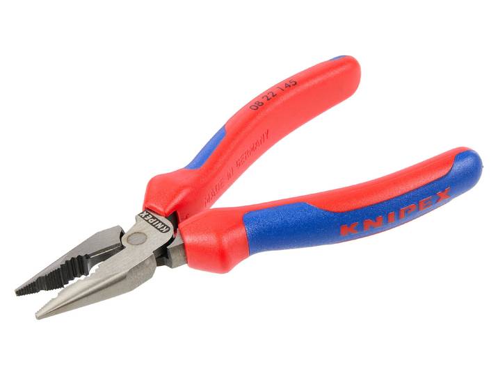 Knipex 08 22 145 SB Spitz-Kombizange mit Mehrkomponenten-Hüllen schwarz atramentiert 145 mm
