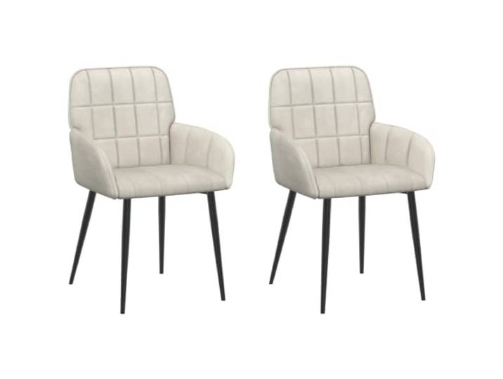 KLGBNCVE Esszimmerstühle 2 STK. Samt Creme 56,5 x 50 x 86 cm Metallbeine, robuste Konstruktion, weiche Samtoberfläche, Innenbereich, Esstisch, Familienessen, elegante Zusammenkünfte