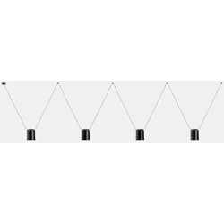LEDS C4 Pendelleuchte ATTIC QUADRUPLE RECTANGULAR SHAPE E27 15W schwarz LEDS-00-7404-05-05