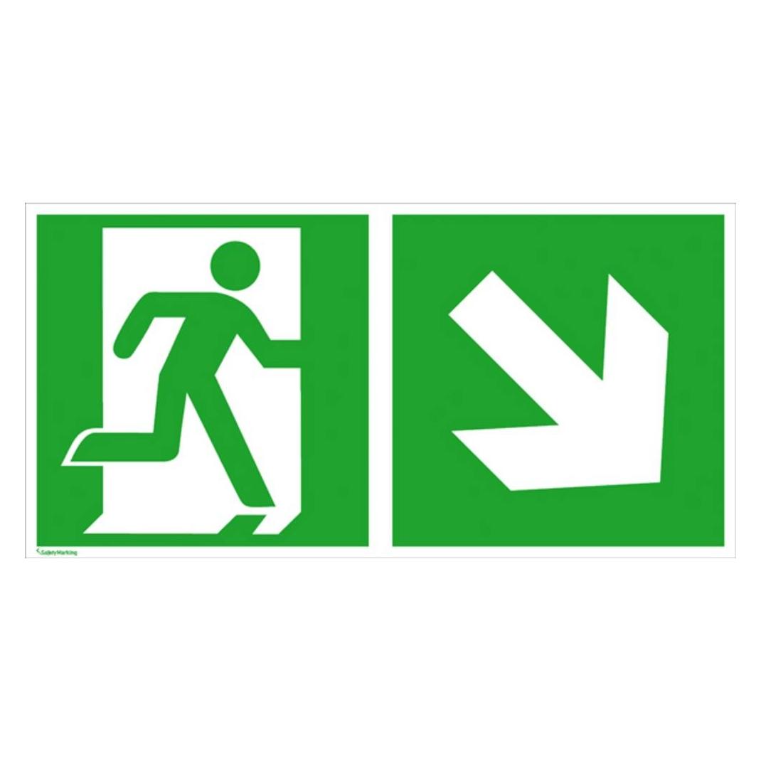 Wolk Fluchtwegschild Folie Notausgang rechts Richtungsangabe (38.3043)