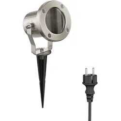 ledscom.de LED Gartenstrahler MIBU mit Erdspieß für außen, Edelstahl, ohne Leuchtmittel