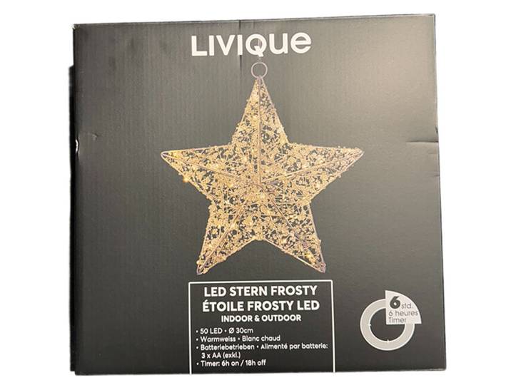 Lichtobjekt Star Frosty - Farbe: transparent - Material: Kupfer/Kunststoff - Lichtfarbe: Warmweiss
