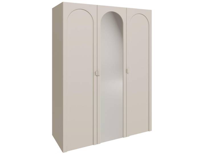Selsey Arkadia – Kleiderschrank mit Spiegel und 3 Türen mit Bogenausschnitt, Kaschmirgrau, 150 cm