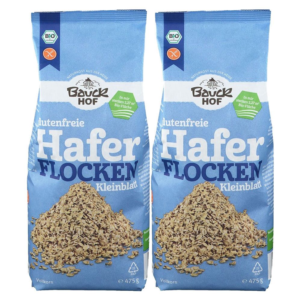 Bauckhof Bio Glutenfreie Haferflocken Kleinblatt 2x475 g Müsli