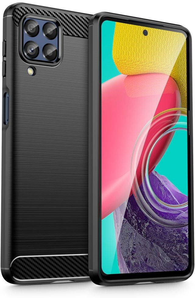 Samsung Galaxy M53 (5G) Tech-Protect Fleksibelt Plastik Carbon Cover - Sort