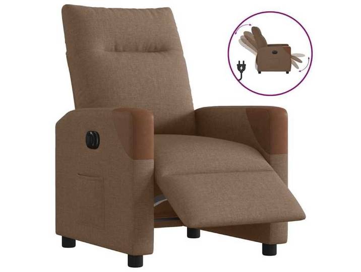 Bonne qualité - Fauteuil inclinable électrique Marron Tissu 69x86x100 cm Relaxation - Scandinave DECO M6332761