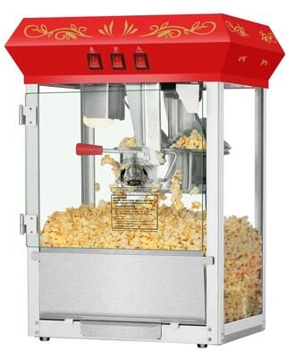 Great Northern Popcorn 8oz Carnival Countertop Popcorn Machine with 5 All-in-One Kernel Packs (Red)
