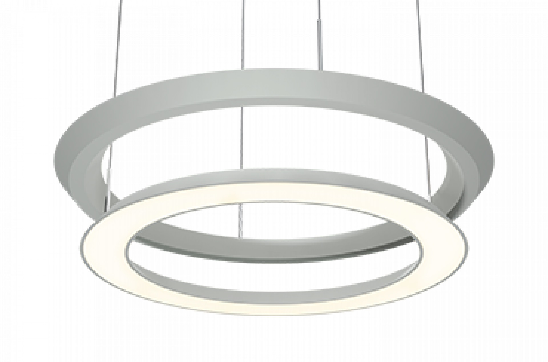 Oligo LED-Pendelleuchte YANO silber mit unsichtbarer Höhenverstellung (Baldachin weiß) G71-830-10-53 4035162334928