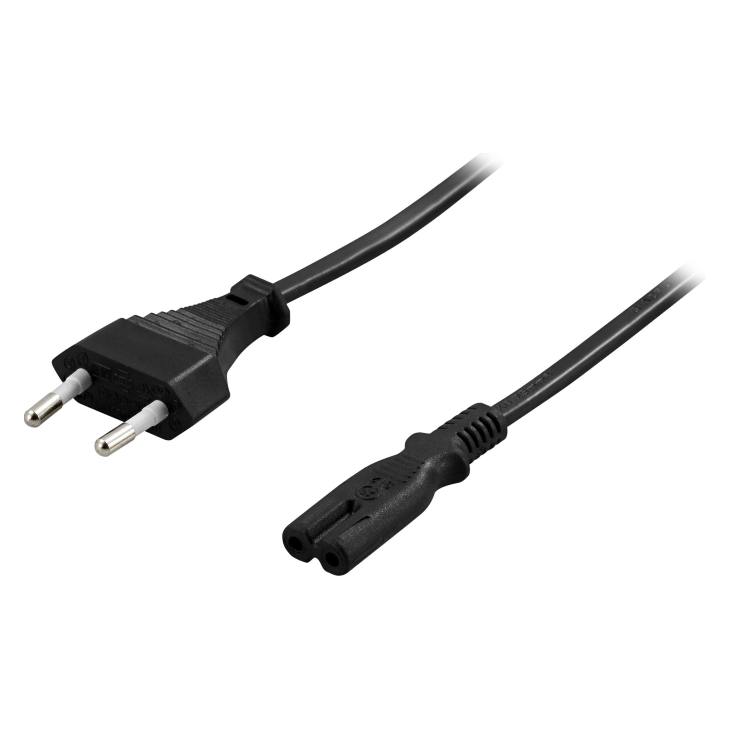 Deltaco Kbl ojordad apparatkabel rak 1m svart CEE 7/16 till rak IEC 60320 (1 m) (DEL-109AA)