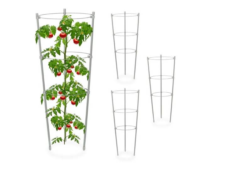 Relaxdays Rankhilfe 45 cm 4er Set grau