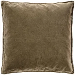 IB Laursen Kissenbezug Velour quadratisch, 52 x 52 cm, truffle