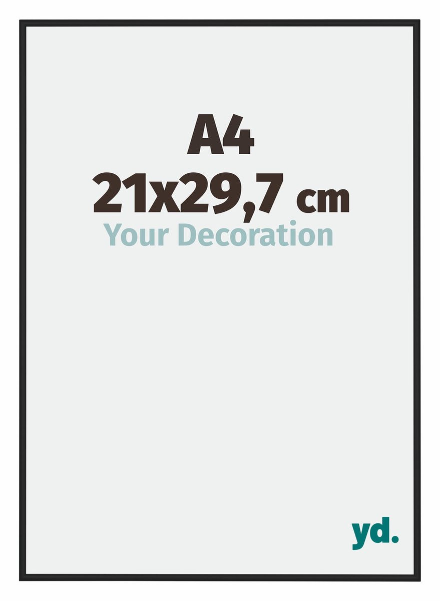 Your Decoration Fotolijst Miami A4 - Aluminium - Zwart Hoogglans