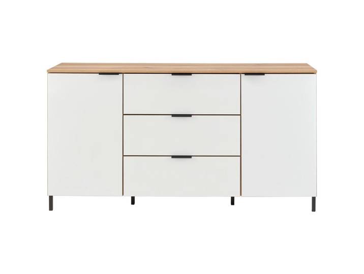 Sideboard Austin 160 cm Eichefarben/Glasfront Weiß