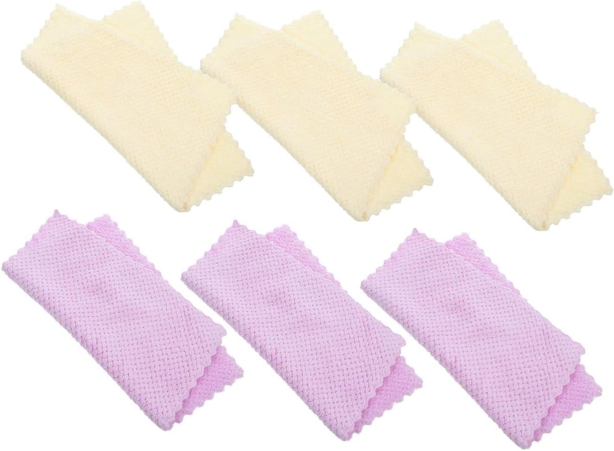 Set van 6 zeer absorberende keuken poetsdoeken in het roze