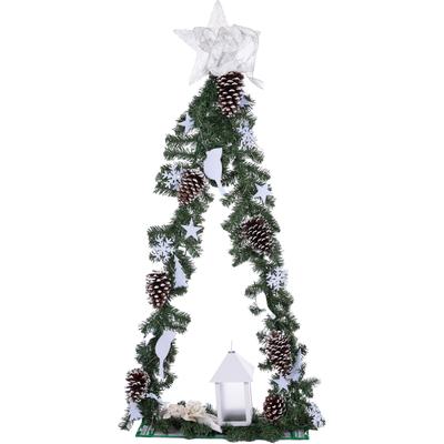 Dekobaum, weiß, B:20cm H:127cm, Kunststoff, MYFLAIR MÖBEL & ACCESSOIRES, Dekofiguren, Weihnachtsdeko mit 70 warmweißen LED's, Höhe ca. 127 cm