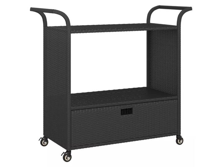 VidaXL - Barwagen rattan, One Size, Schwarz