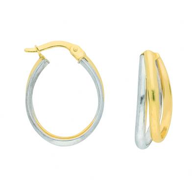 Paar Creolen ADELIA´S "Creolen Ohrringe 333 Weißgold ( 8K )", gold, Ohrringe, Damen, Damen, Gold, Goldohrringe