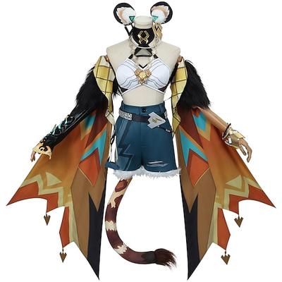 Elementar-Saga Cosplay Xilonen Anime Cosplay Kostüm Schuhe Cosplay Perücken Cosplay-Anzüge Cosplay Perücken Cosplay Schuhe Halloween Maskerade Leistung Party Hose Ärmel Umhang Für Damen Erwachsene