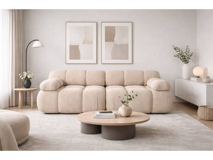 Kaiser Möbel Sofa 2-Sitzer modular für Wohnzimmer, Samtstoff Salvador, Selia, 2-Sitzer, modular kombinierbar,modernes Design,hochwertiger Veloursstoff