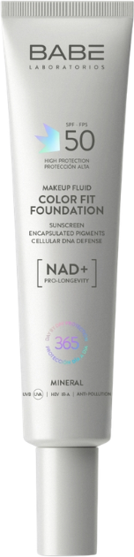 Babé Color Fit Foundation Fotoprotetor Fluido Cor FPS50 40ml