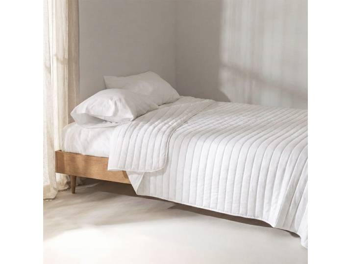 Couvre-lit 100% coton blanc 270x260 cm
