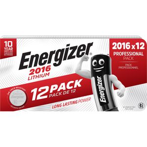 Energizer Knopfzelle CR2016, 90 mAh, Lithium, 12 Stück