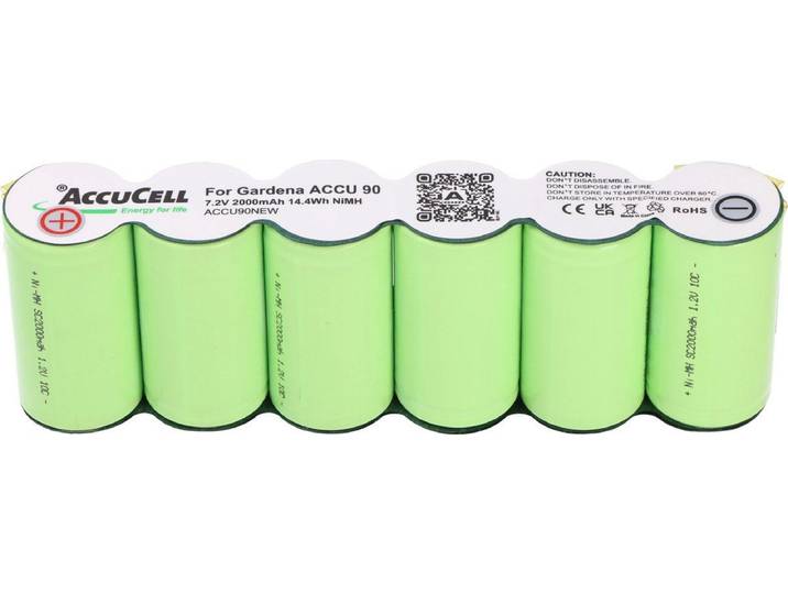 AccuCell NiMH Accu 90 - Vervangingsaccu 7.2V 1700-2100mAh - Geschikt voor Gardena