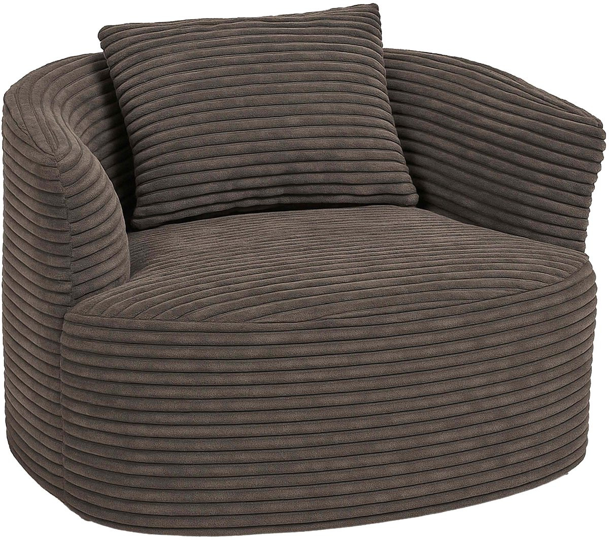 MCW Loungefauteuil MCW-P18 in Bruin Corduroy Textiel